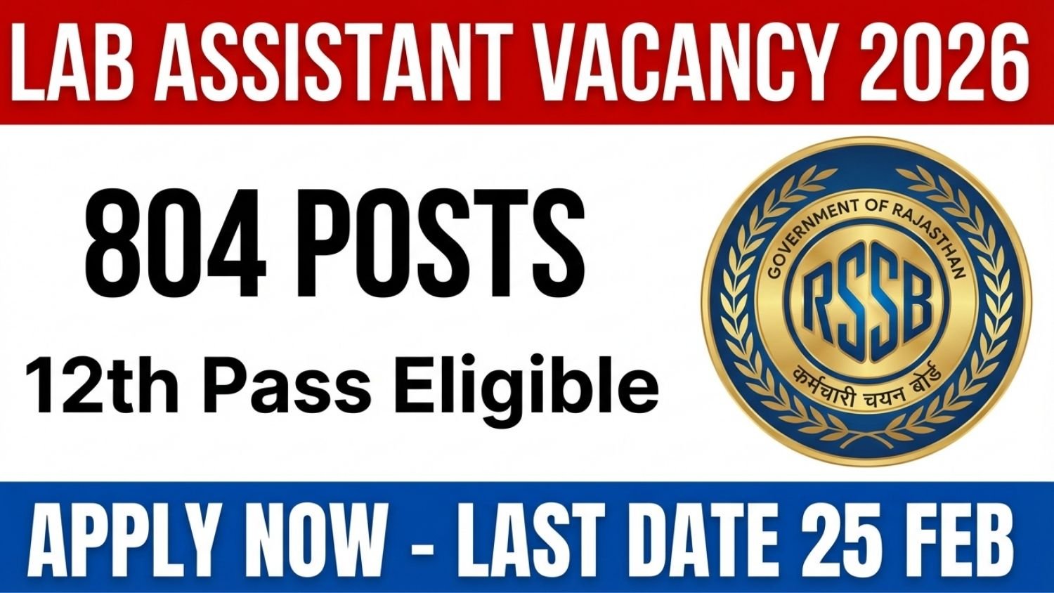 Lab Assistant Vacancy 2026